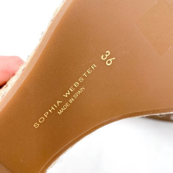 Sophia Webster Bonnie Wedge Espadrille Sandals Metallic Bow Sz 36 / 5.5 - Picture 8 of 8